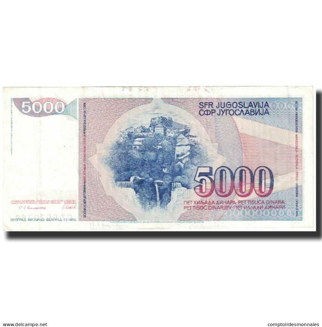 Billet, Yougoslavie, 5000 Dinara, 1985, KM:93a, SPL - Jugoslavia