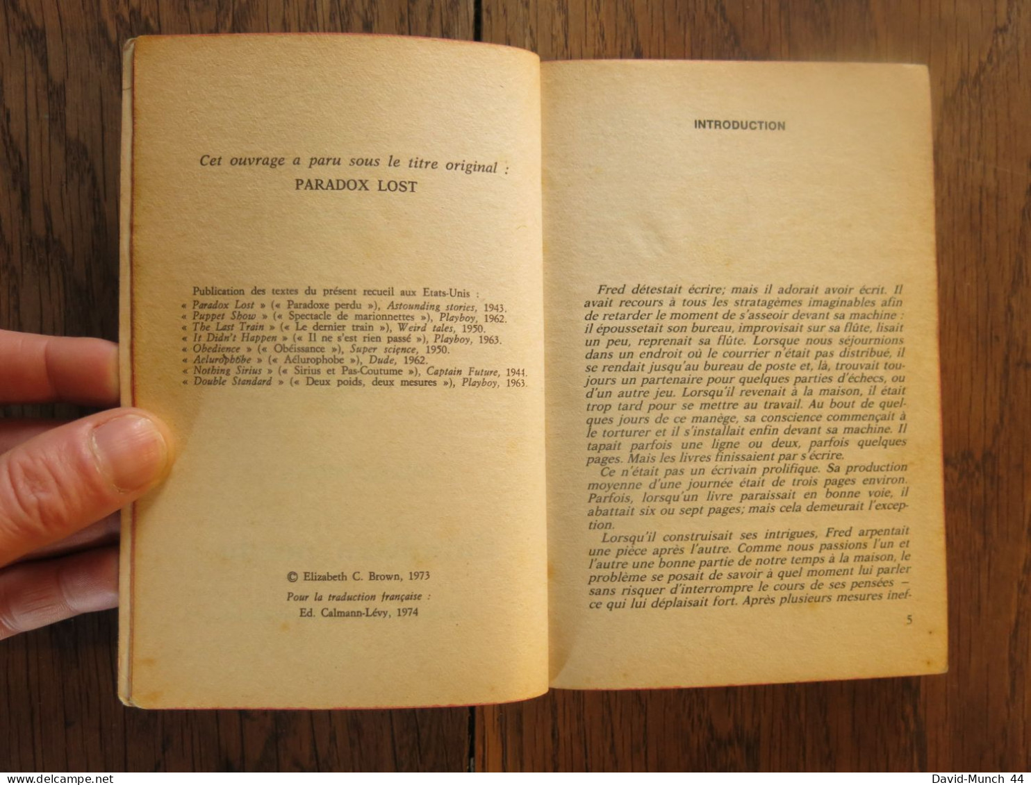 Paradoxe Perdu (Paradox Lost) De Frederic Brown. J'ai Lu. 1977 - J'ai Lu