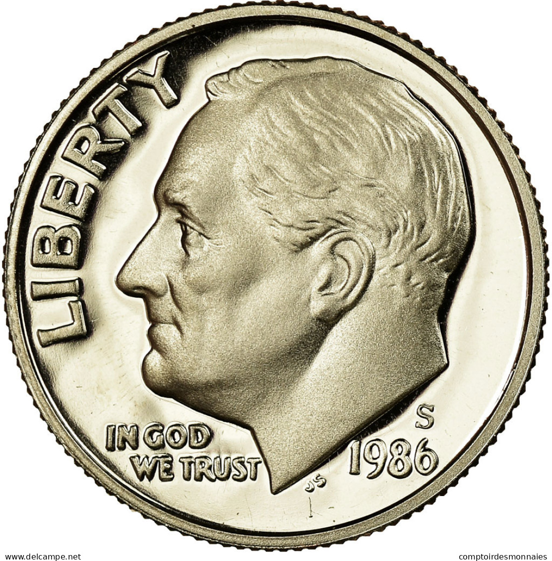 Monnaie, États-Unis, Roosevelt Dime, Dime, 1986, U.S. Mint, San Francisco - 1946-...: Roosevelt