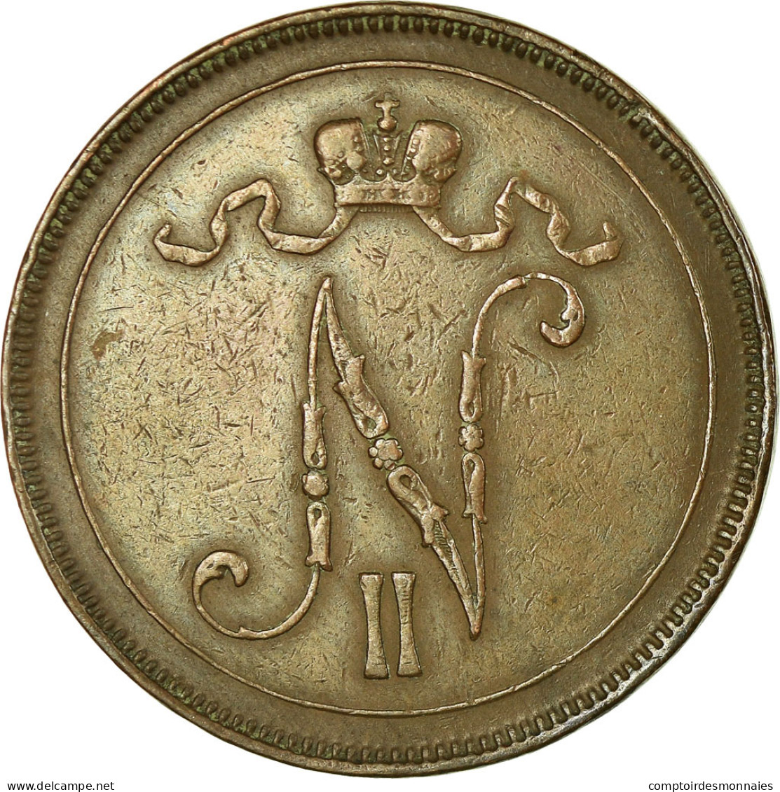 Monnaie, Finlande, Nicholas II, 10 Pennia, 1897, TTB, Cuivre, KM:14 - Finlande