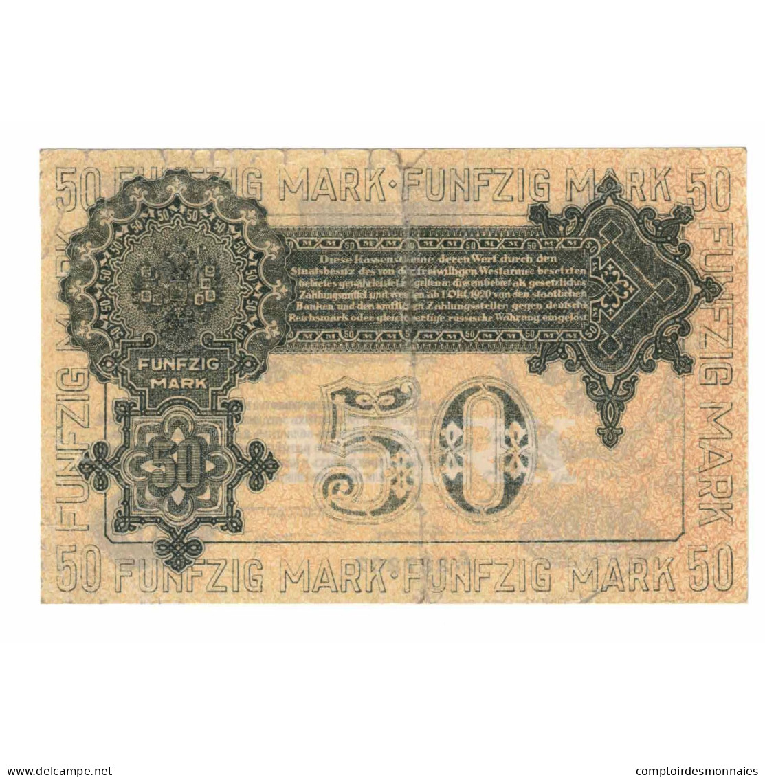 Billet, Russie, 50 Mark, 1919, 1919-10-10, KM:S230b, SUP - Russia