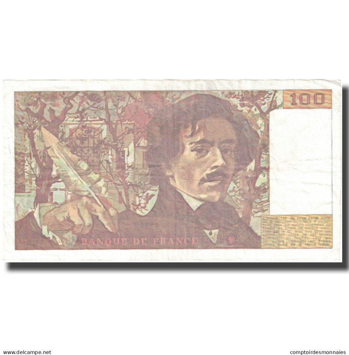 France, 100 Francs, Delacroix, 1991, TB+, Fayette:69.bis.3.b2, KM:154e - 100 F 1978-1995 ''Delacroix''