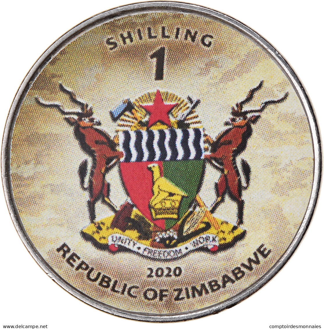 Monnaie, Zimbabwe, Shilling, 2020, Tanks - T-14 Armata, SPL, Nickel Plated Steel - Zimbabwe