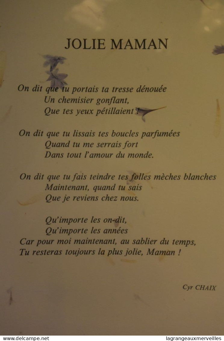 C79 Ancien Poème Jolie Maman Vaucluse Sorgue 1985 - Manuscrits