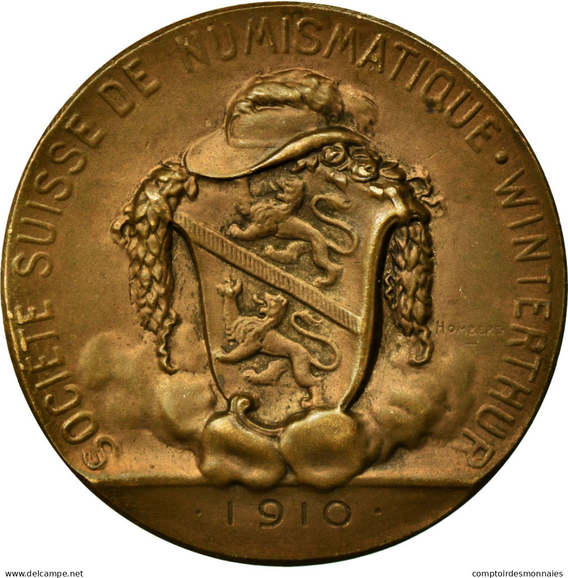 Suisse, Médaille, Société Suisse De Numismatique, Winterthur, 1910, TTB+ - Andere & Zonder Classificatie
