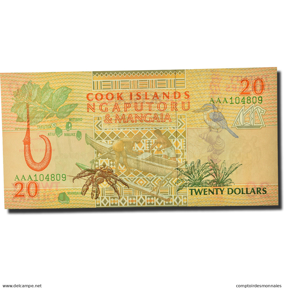 Billet, Îles Cook, 20 Dollars, 1992, KM:9a, NEUF - Cookeilanden