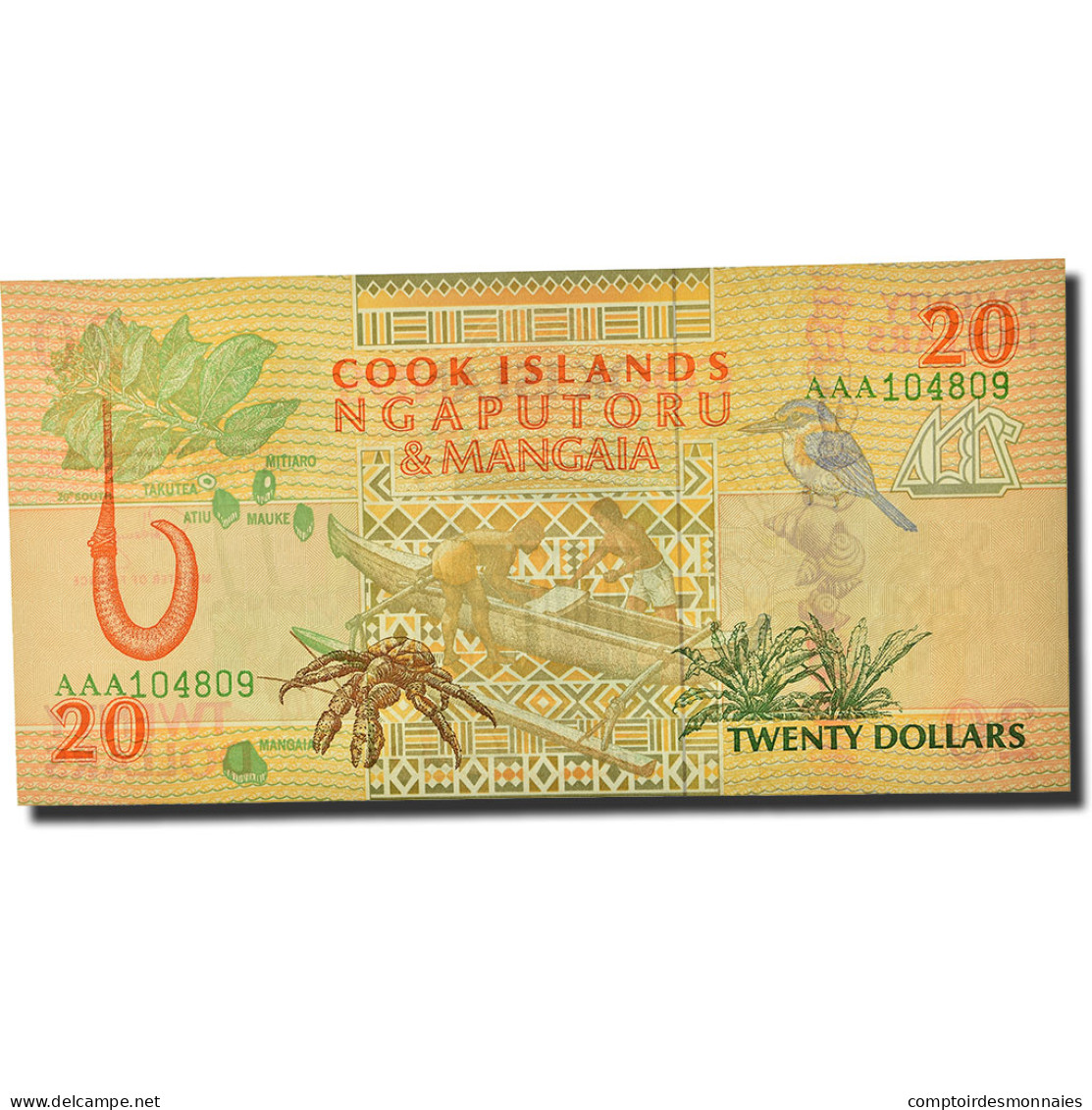 Billet, Îles Cook, 20 Dollars, 1992, KM:9a, NEUF - Islas Cook