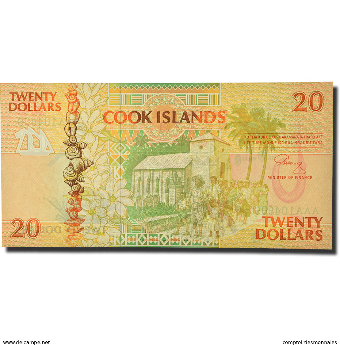 Billet, Îles Cook, 20 Dollars, 1992, KM:9a, NEUF - Isole Cook