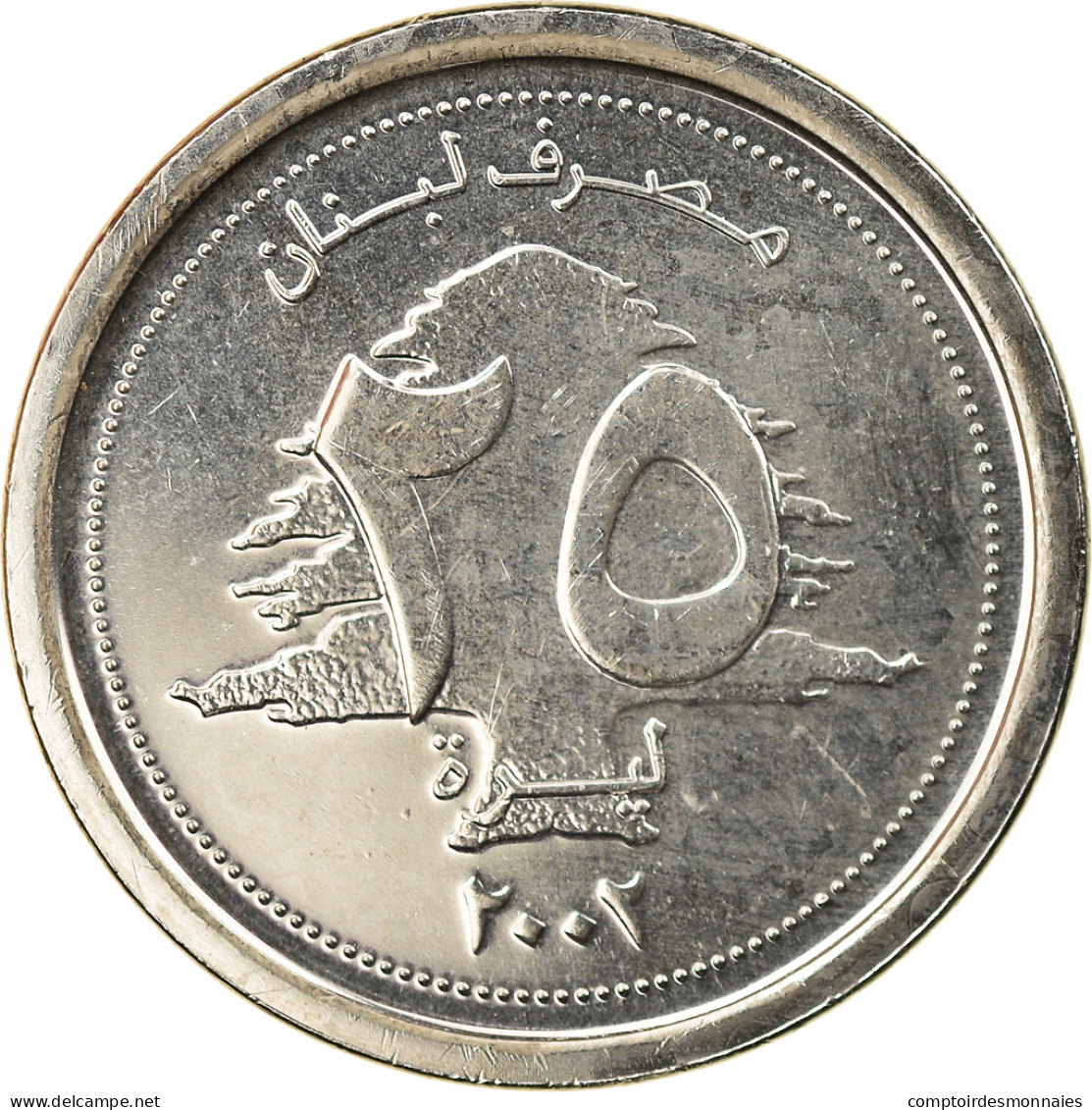 Monnaie, Lebanon, 25 Livres, 2002, SPL, Nickel Plated Steel, KM:40 - Lebanon