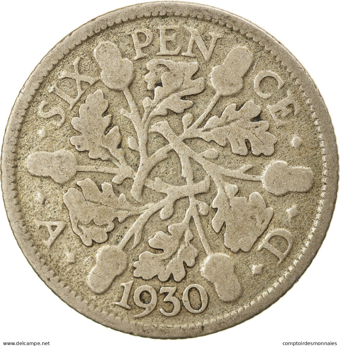 Monnaie, Grande-Bretagne, George V, 6 Pence, 1930, B+, Argent, KM:832 - H. 6 Pence