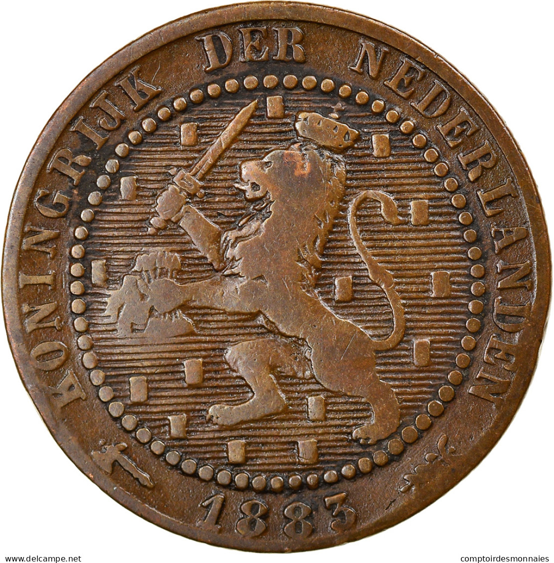 Monnaie, Pays-Bas, William III, Cent, 1883, TB, Bronze, KM:107.1 - 1849-1890: Willem III.