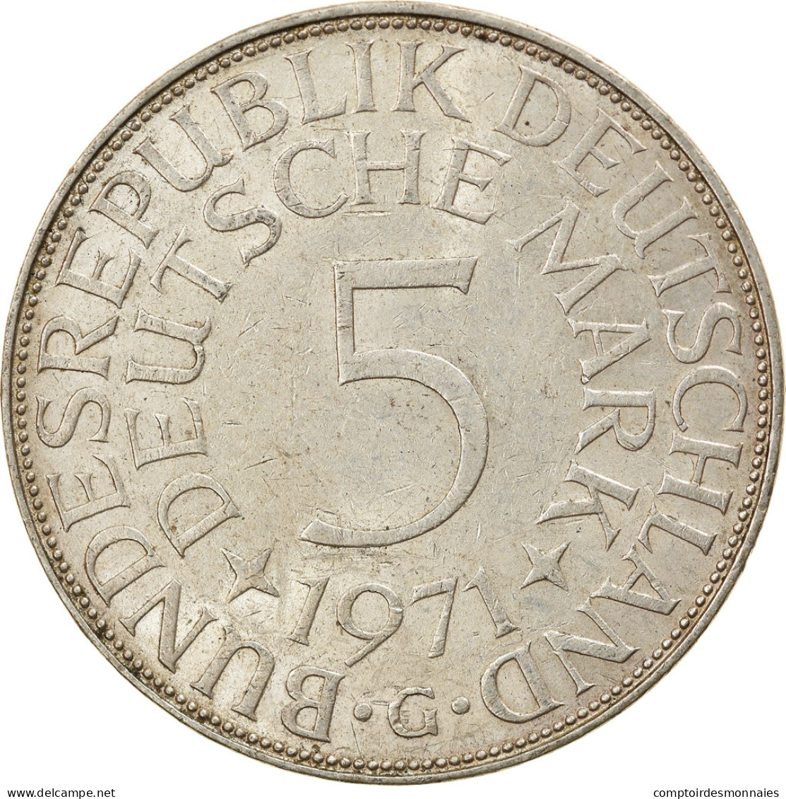 Monnaie, République Fédérale Allemande, 5 Mark, 1971, Karlsruhe, TTB, Argent - 5 Marchi