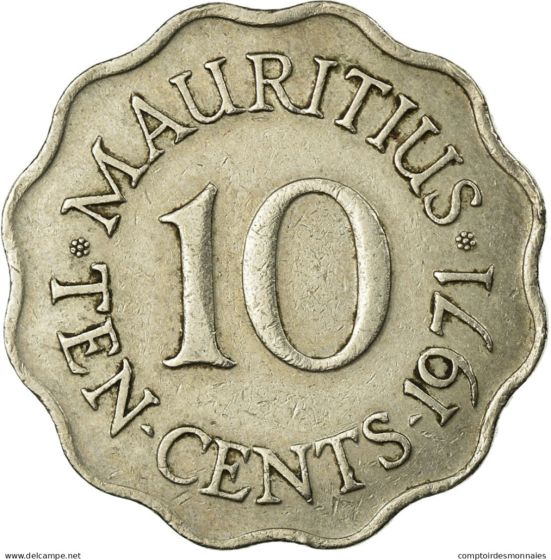 Monnaie, Mauritius, Elizabeth II, 10 Cents, 1971, TB+, Copper-nickel, KM:33 - Mauritius
