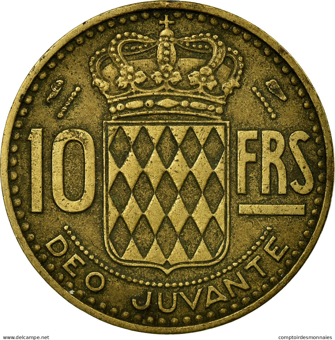 Monnaie, Monaco, Rainier III, 10 Francs, 1950, TB+, Aluminum-Bronze, KM:130 - 1949-1956 Oude Frank