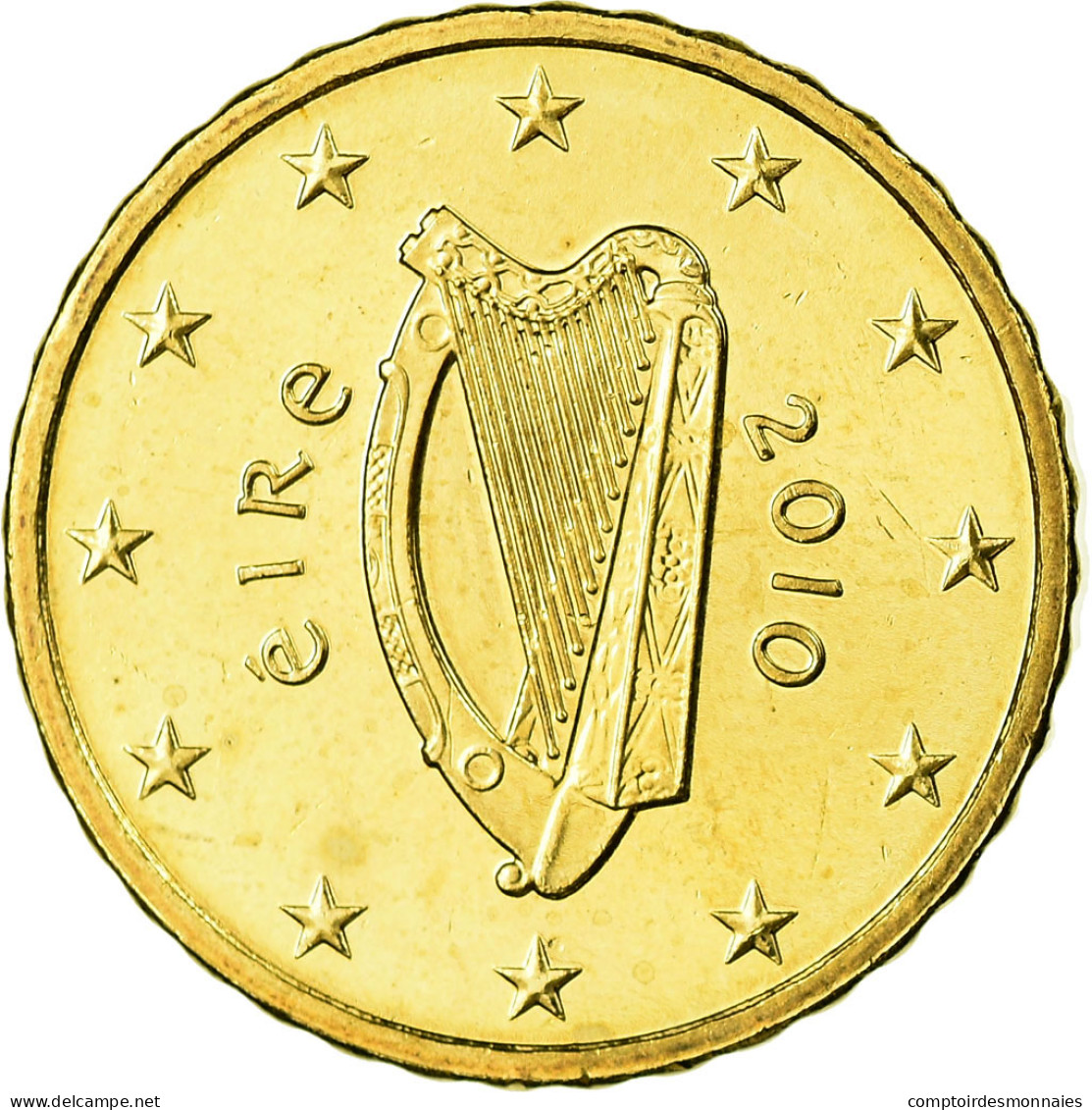 IRELAND REPUBLIC, 10 Euro Cent, 2010, FDC, Laiton, KM:47 - Irland