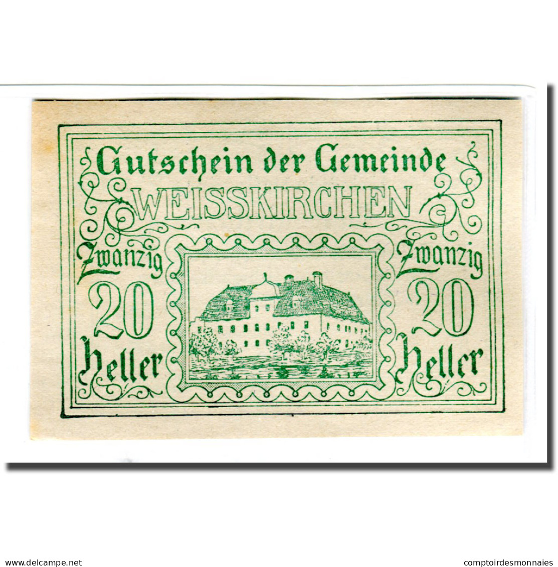 Billet, Autriche, Weisskirchen O.Ö. Gemeinde, 20 Heller, Texte, 1920, SPL - Autriche