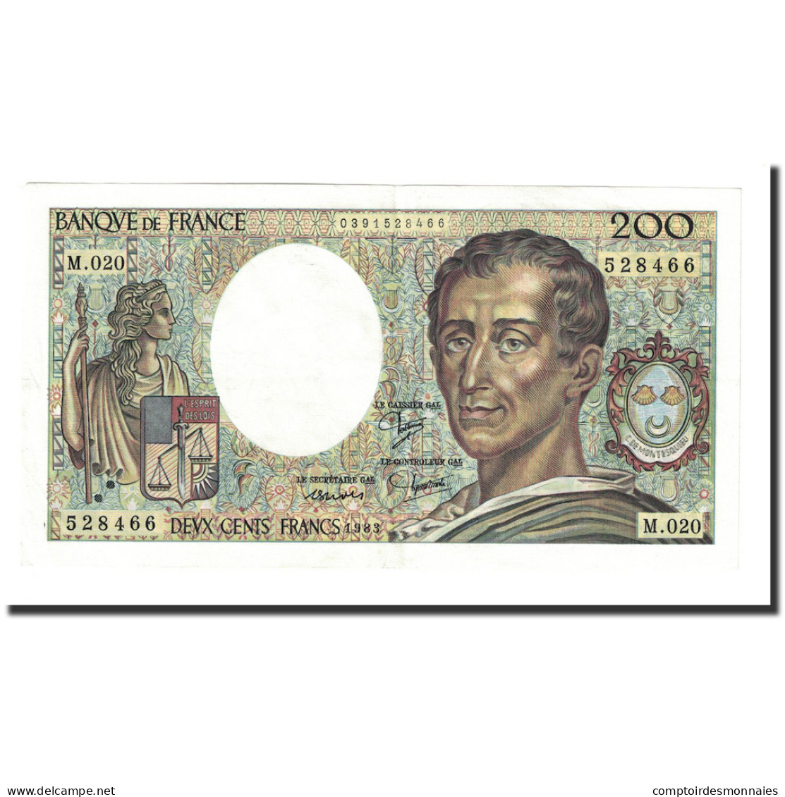 France, 200 Francs, Montesquieu, 1983, SUP+, Fayette:70.3, KM:155a - 200 F 1981-1994 ''Montesquieu''