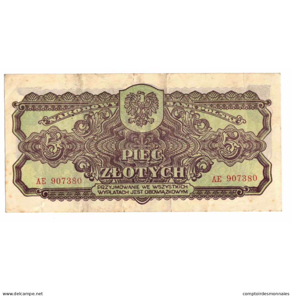 Billet, Pologne, 5 Zlotych, 1944, KM:109a, SUP - Poland