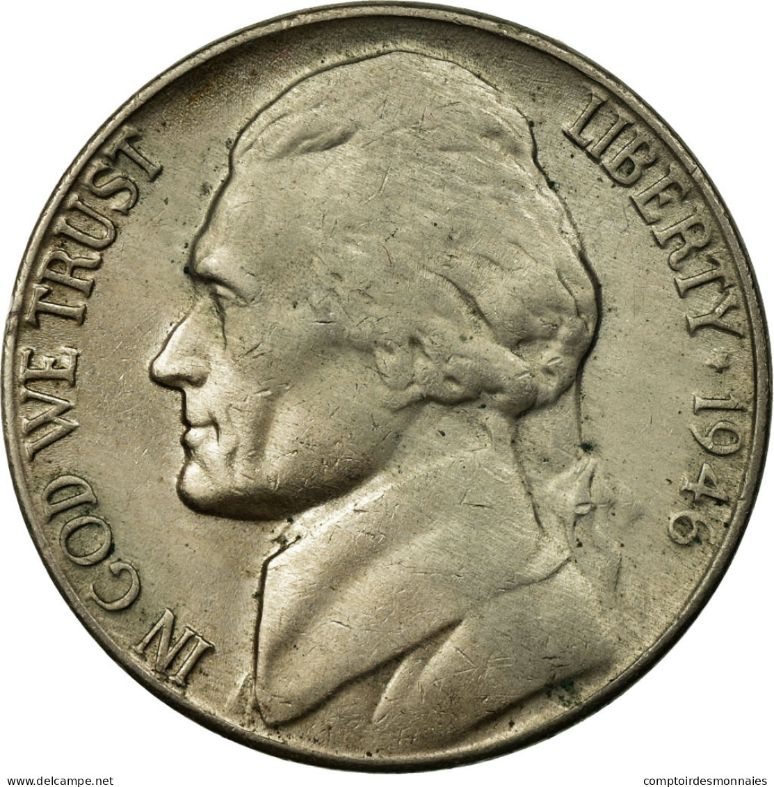 Monnaie, États-Unis, Jefferson Nickel, 5 Cents, 1946, U.S. Mint, Philadelphie - 1938-…: Jefferson