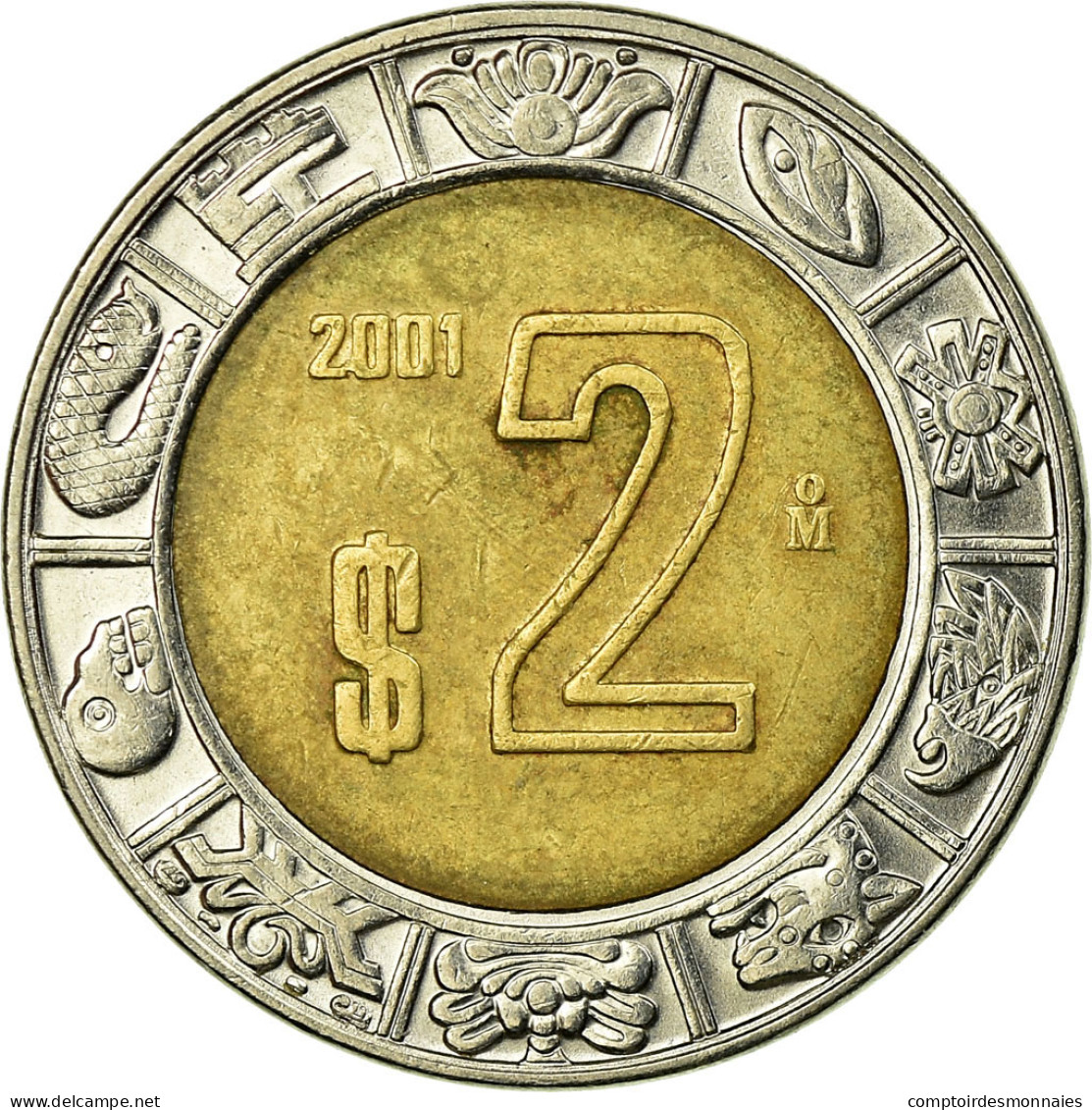 Monnaie, Mexique, 2 Pesos, 2001, Mexico City, TTB, Bi-Metallic, KM:604 - México