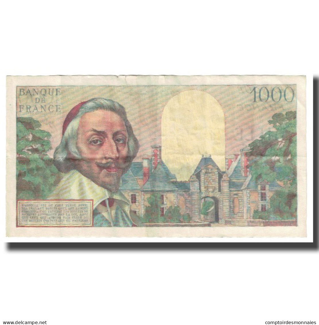 France, 1000 Francs, Richelieu, 1954, 1954-01-07, TB, Fayette:42.25, KM:134a - 1 000 F 1953-1957 ''Richelieu''