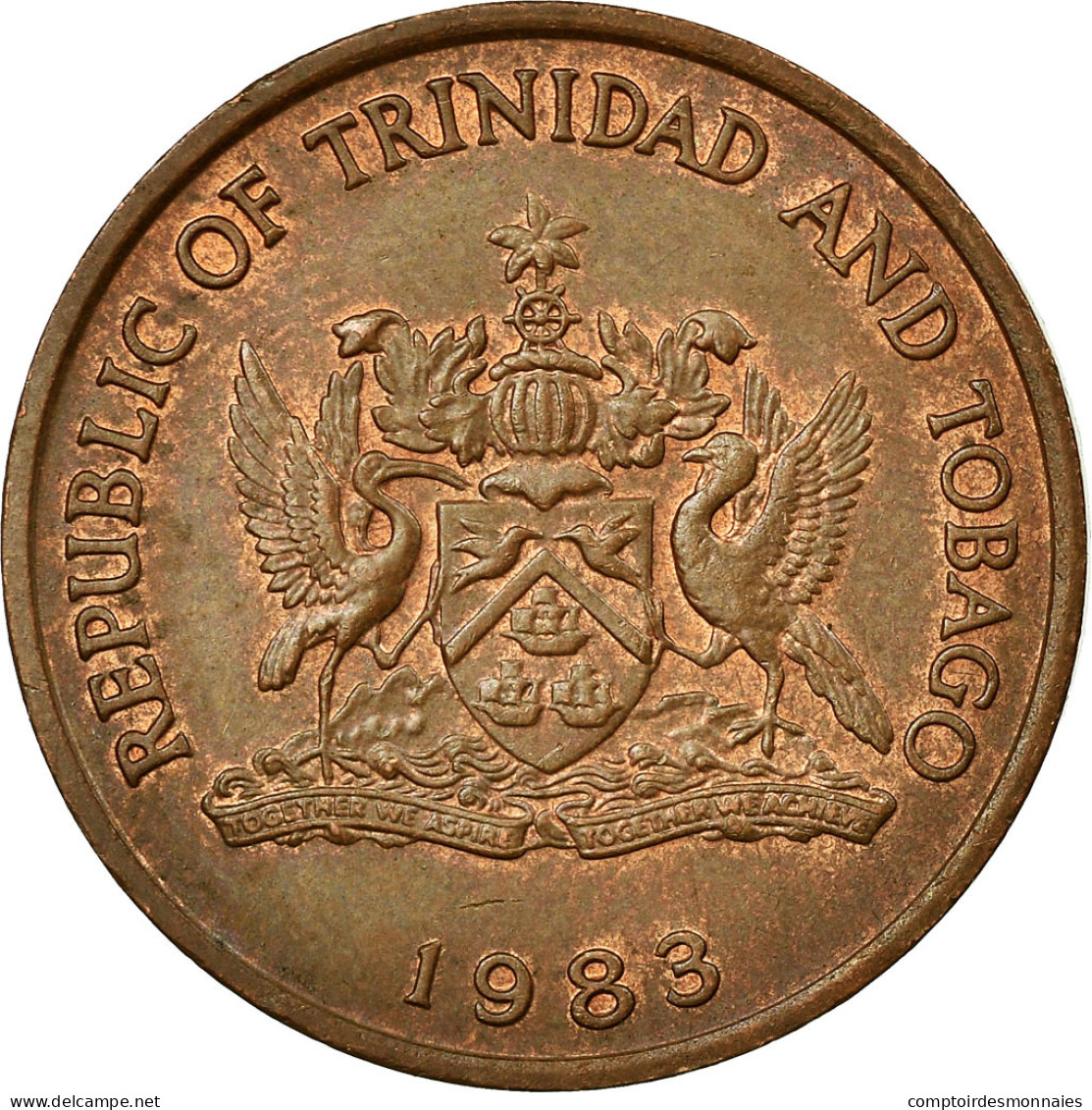 Monnaie, TRINIDAD & TOBAGO, 5 Cents, 1983, Franklin Mint, TTB, Bronze, KM:30 - Trinidad En Tobago