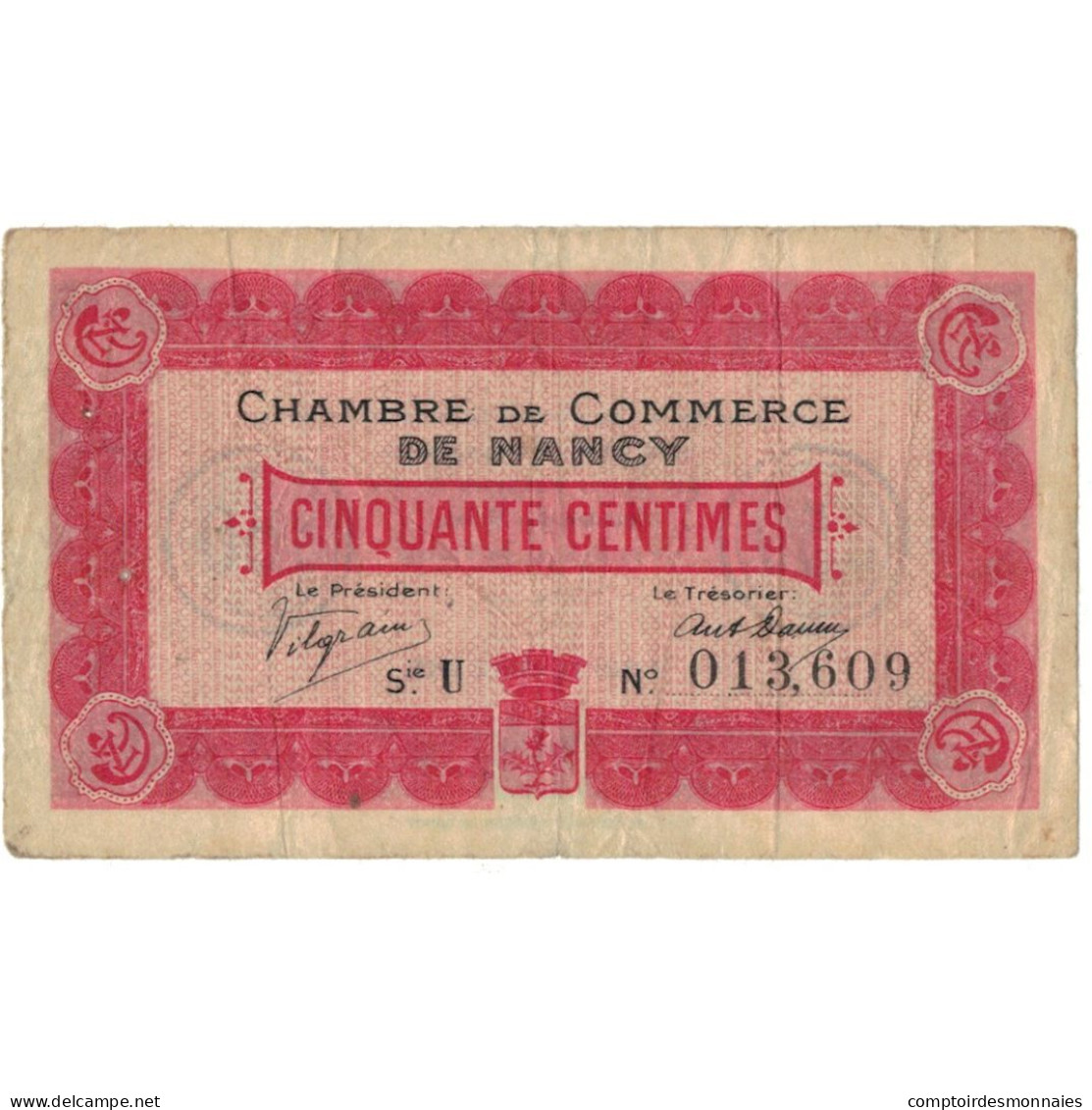 France, Nancy, 50 Centimes, 1920, TB, Pirot:87-1 - Cámara De Comercio