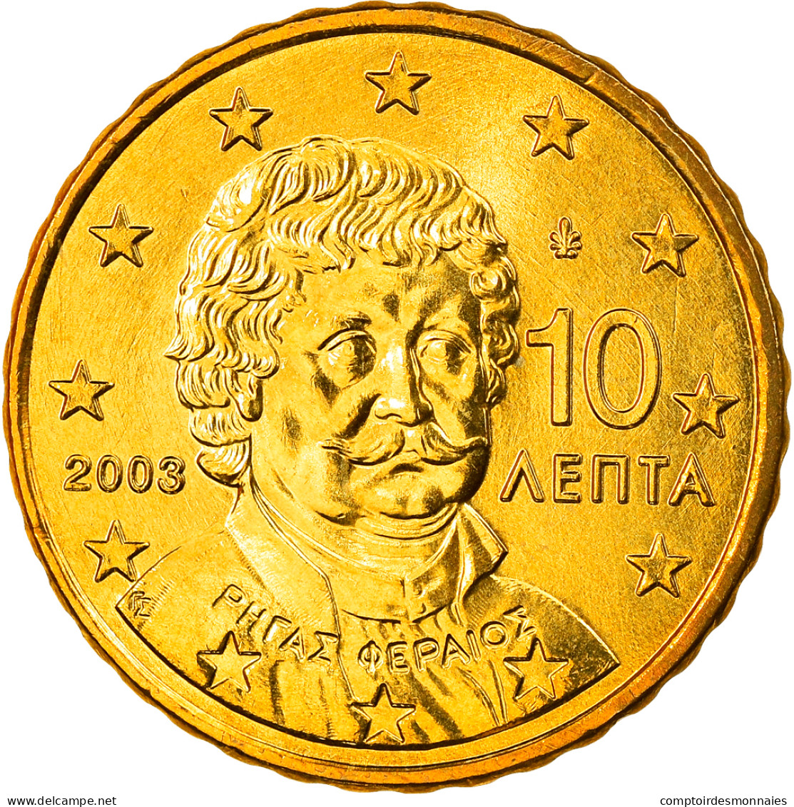 Grèce, 10 Euro Cent, 2003, Athènes, FDC, Laiton, KM:184 - Grecia