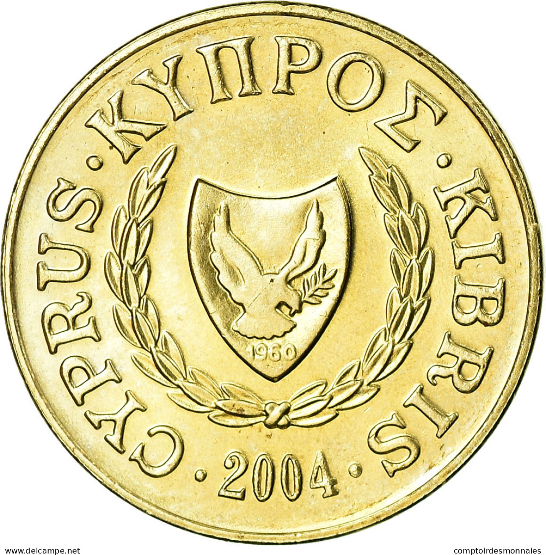 Monnaie, Chypre, 2 Cents, 2004, TTB, Nickel-brass, KM:54.3 - Cyprus