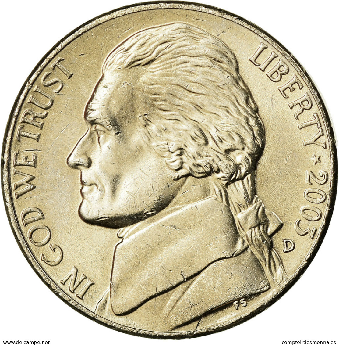 Monnaie, États-Unis, Jefferson Nickel, 5 Cents, 2003, U.S. Mint, Denver, SPL - 1938-…: Jefferson