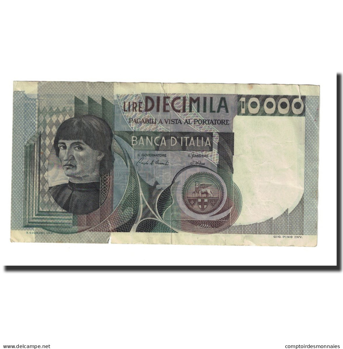 Billet, Italie, 10,000 Lire, 1976-1984, KM:106b, TTB - 10.000 Lire