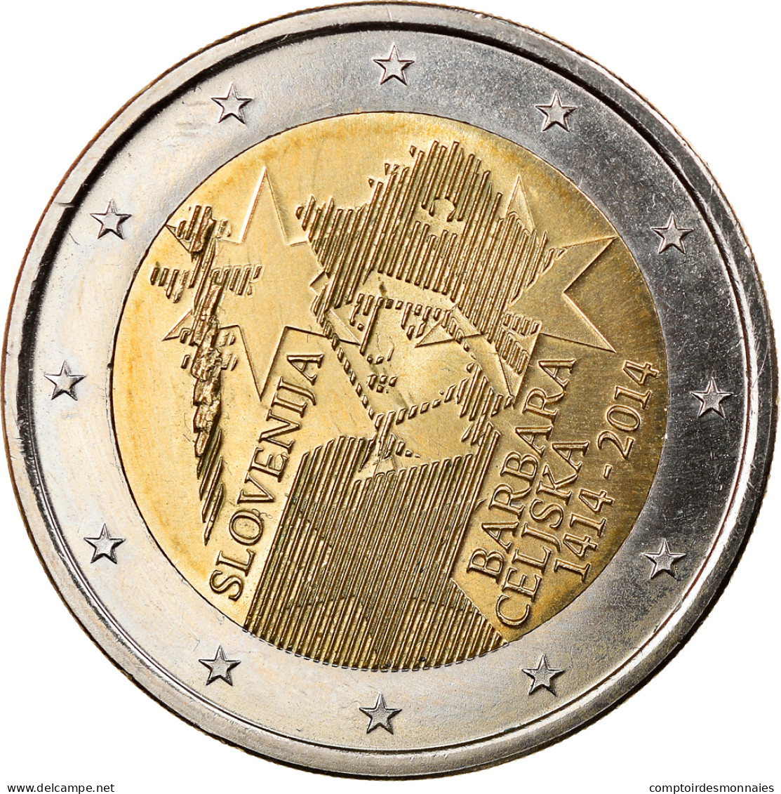 Slovénie, 2 Euro, Barbara Celiska, 2014, SPL, Bi-Metallic, KM:New - Slovénie
