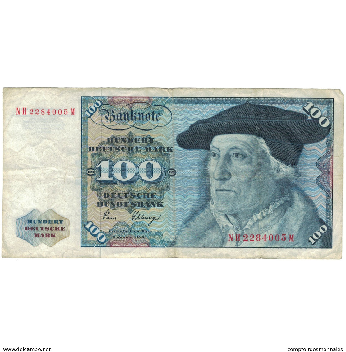 Billet, République Fédérale Allemande, 100 Deutsche Mark, 1980, 1980-01-02 - 100 Deutsche Mark
