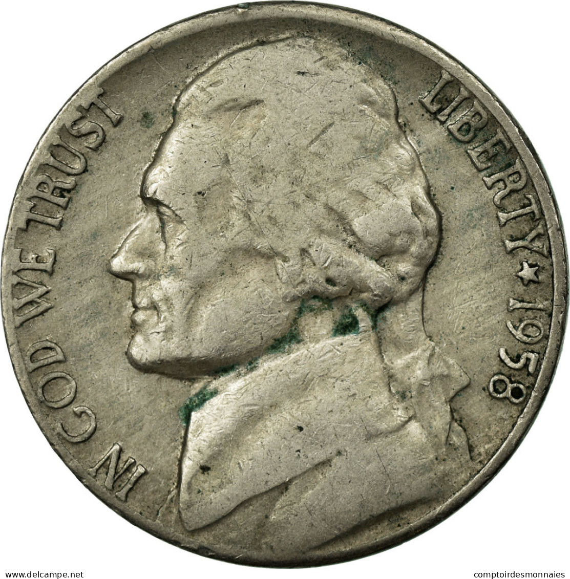 Monnaie, États-Unis, Jefferson Nickel, 5 Cents, 1958, U.S. Mint, Denver - 1938-…: Jefferson