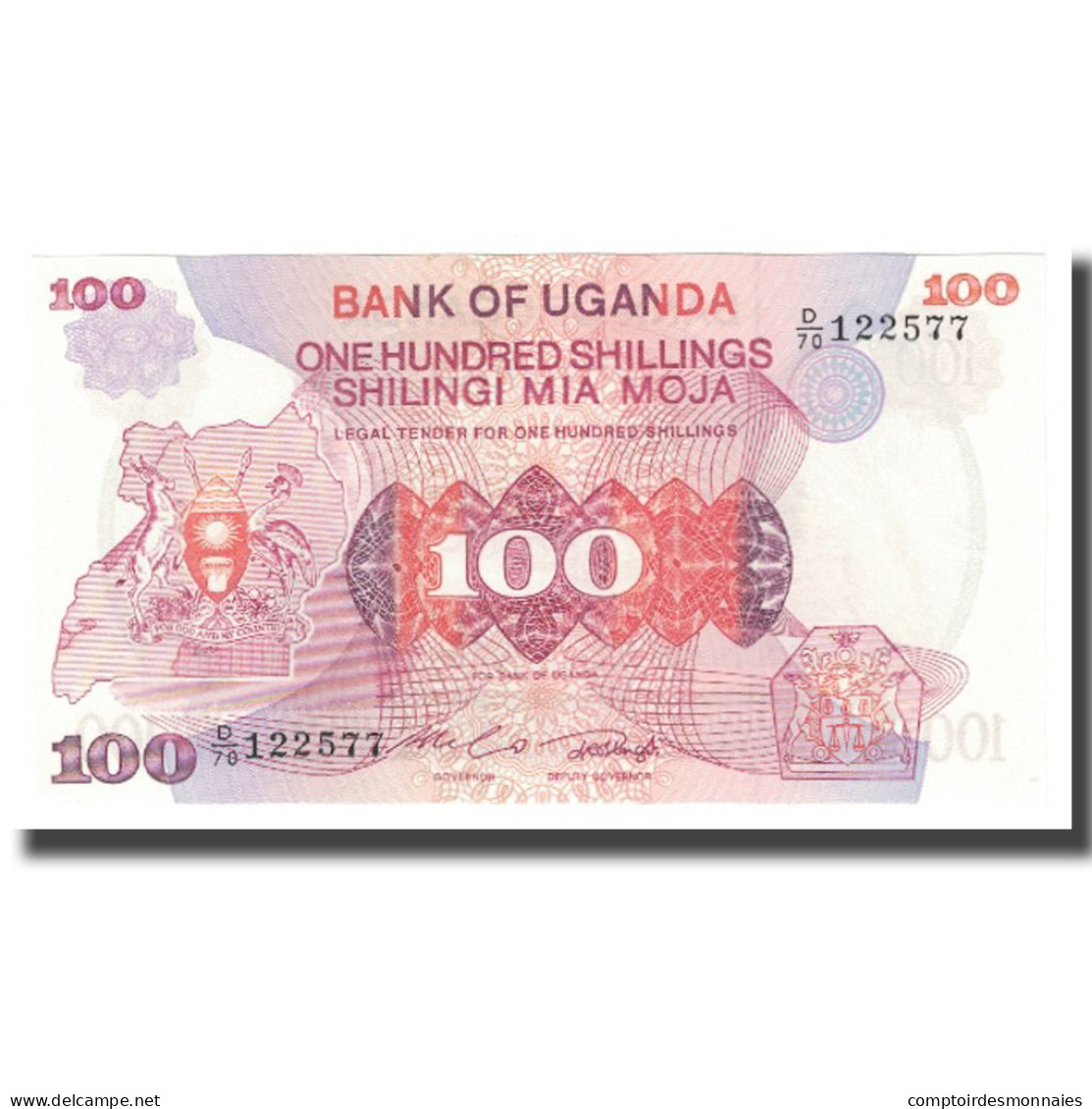 Billet, Uganda, 100 Shillings, KM:19a, NEUF - Oeganda