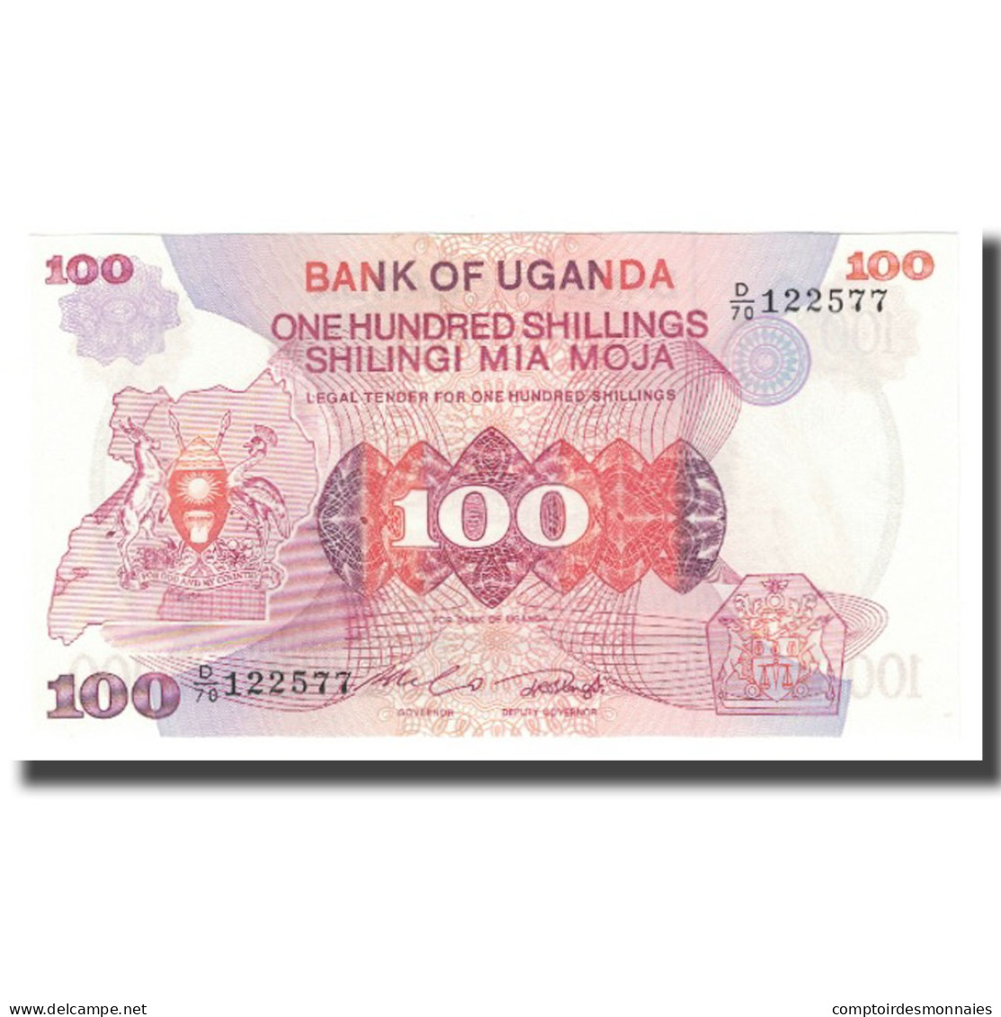 Billet, Uganda, 100 Shillings, KM:19a, NEUF - Uganda