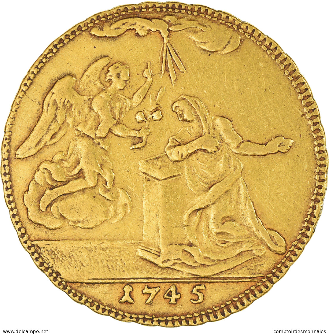 Royaume De Sardaigne, Charles-Emmanuel III, 4 Sequins, 1745, Turin, Or, TTB - Piémont-Sardaigne-Savoie Italienne