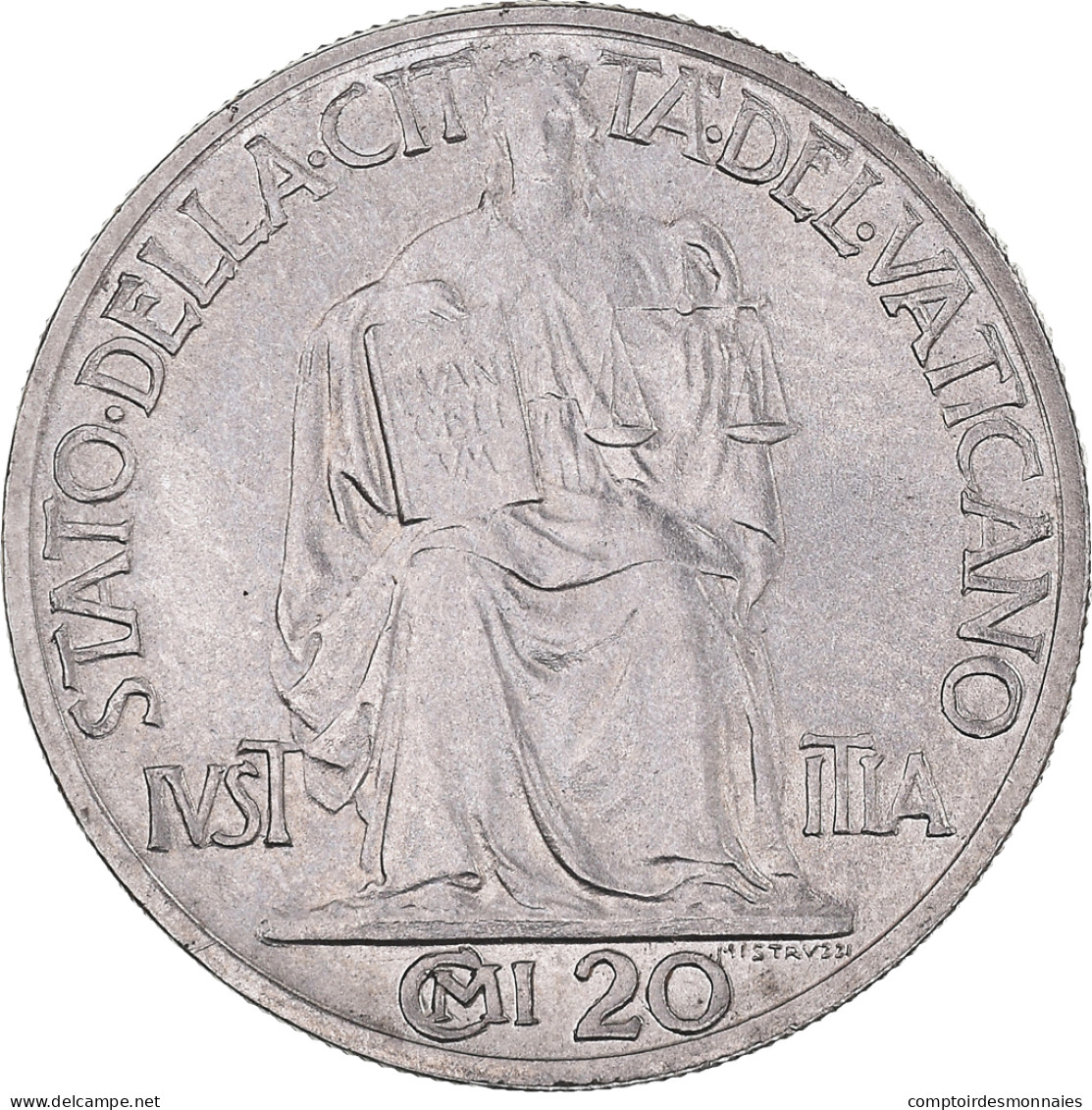 Monnaie, Cité Du Vatican, Pius XII, 20 Centesimi, 1942, Roma, SUP+, Acier - Vatican