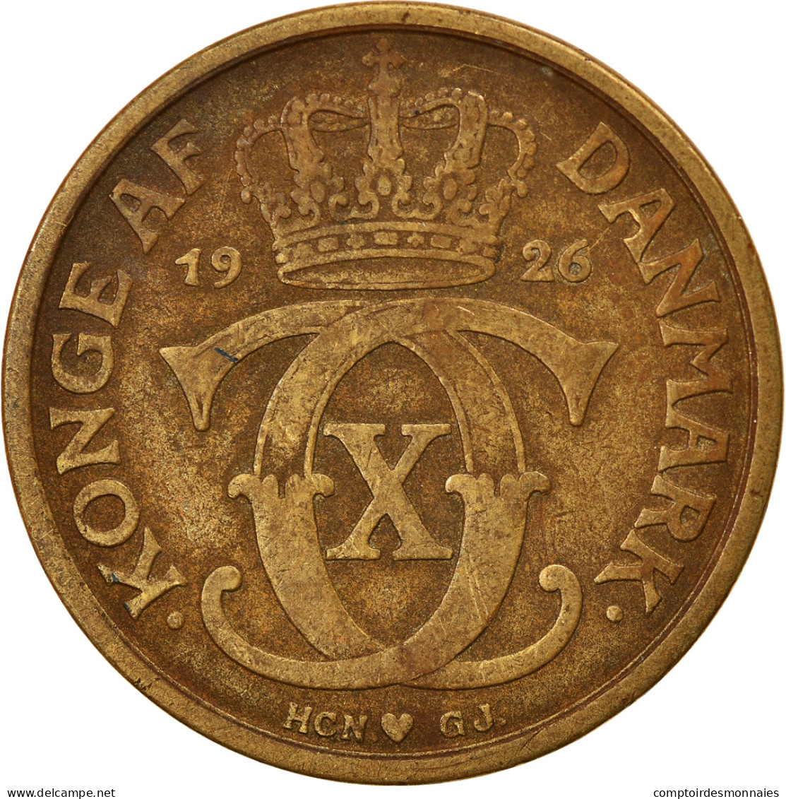 Monnaie, Danemark, Christian X, Krone, 1926, Copenhagen, TTB, Aluminum-Bronze - Denmark