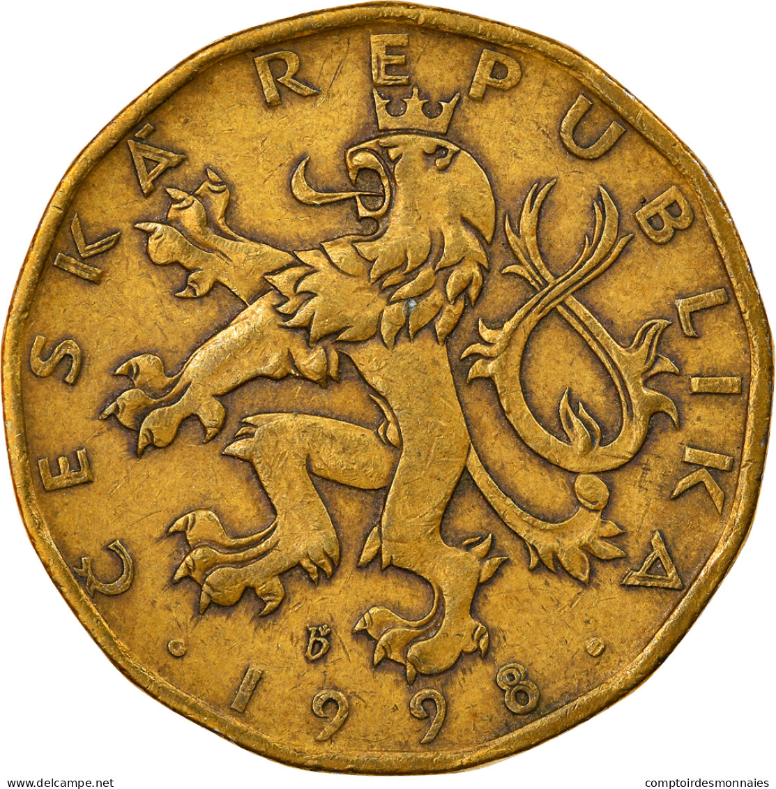 Monnaie, République Tchèque, 20 Korun, 1998, TTB, Brass Plated Steel, KM:5 - Czech Republic