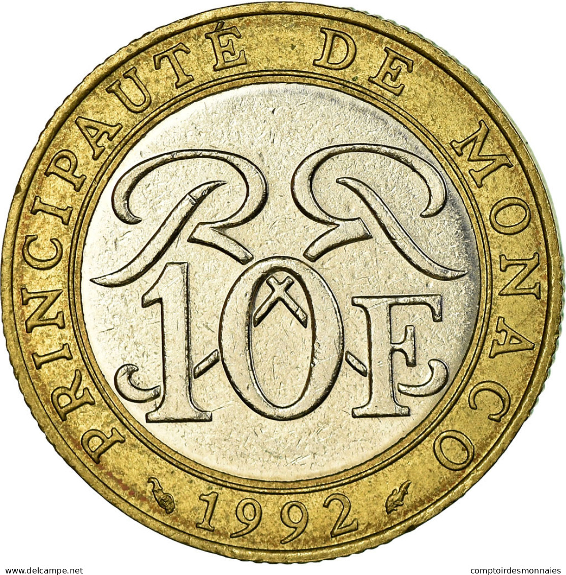 Monnaie, Monaco, Rainier III, 10 Francs, 1992, TTB, Bi-Metallic, Gadoury:MC160 - 1960-2001 Neue Francs