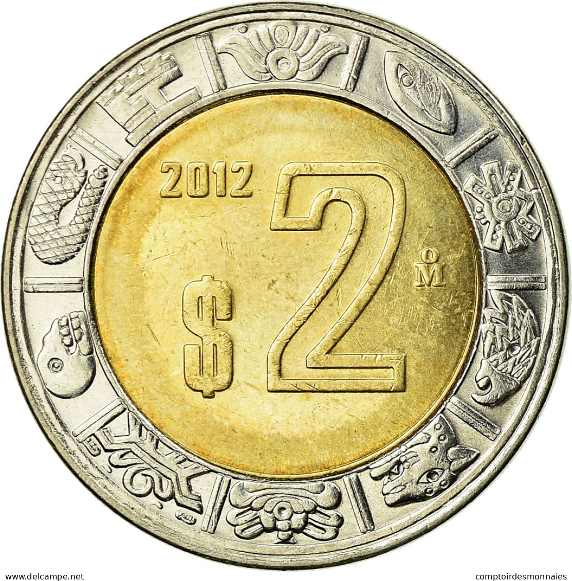 Monnaie, Mexique, 2 Pesos, 2012, Mexico City, TTB, Bi-Metallic, KM:604 - México