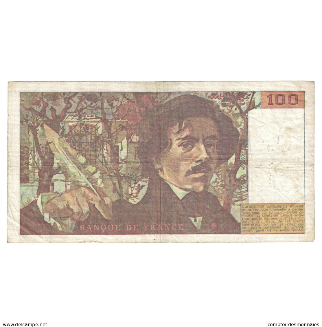 France, 100 Francs, Delacroix, 1980, 1980, TB+, Fayette:69.04a, KM:154b - 100 F 1978-1995 ''Delacroix''