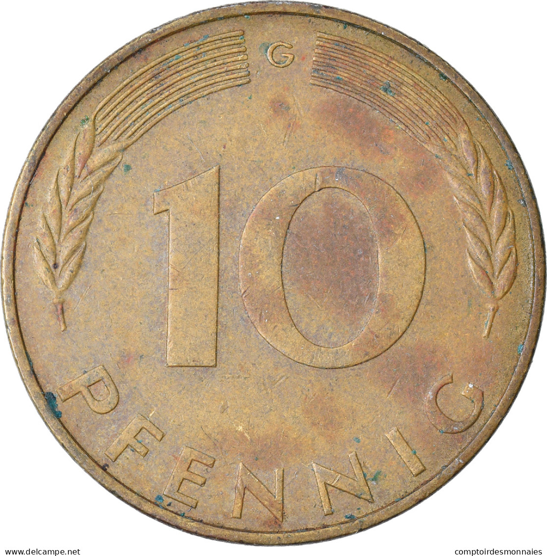 Monnaie, République Fédérale Allemande, 10 Pfennig, 1973, Karlsruhe, TB+ - 10 Pfennig