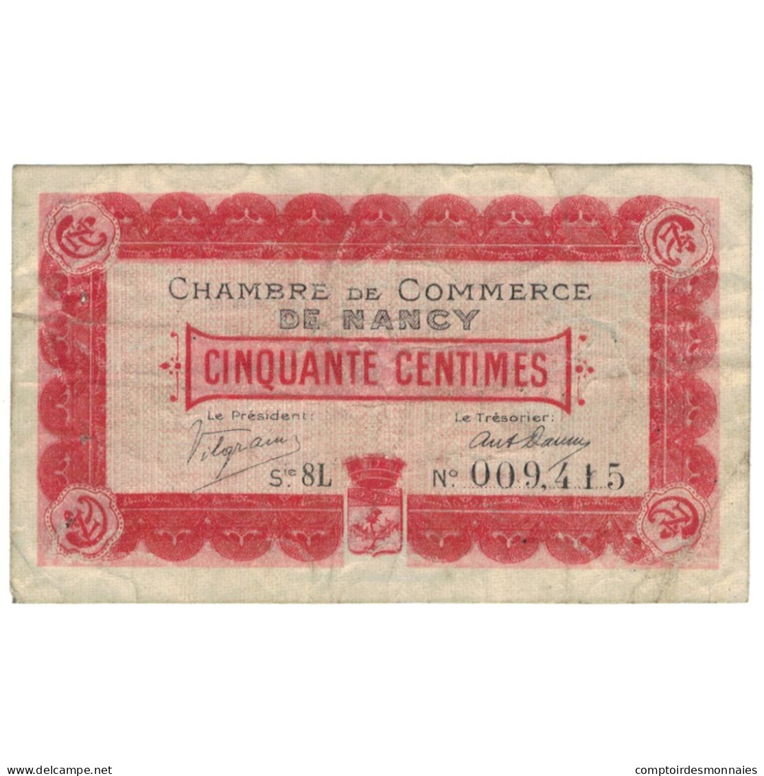 France, Nancy, 50 Centimes, 1916, TB+, Pirot:87-10 - Cámara De Comercio