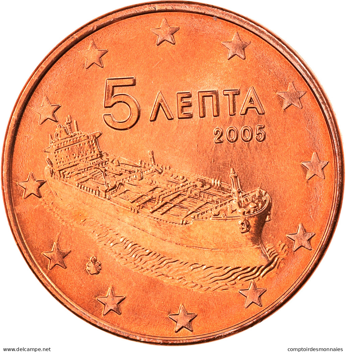 Grèce, 5 Euro Cent, 2005, Athènes, FDC, Copper Plated Steel, KM:183 - Grèce