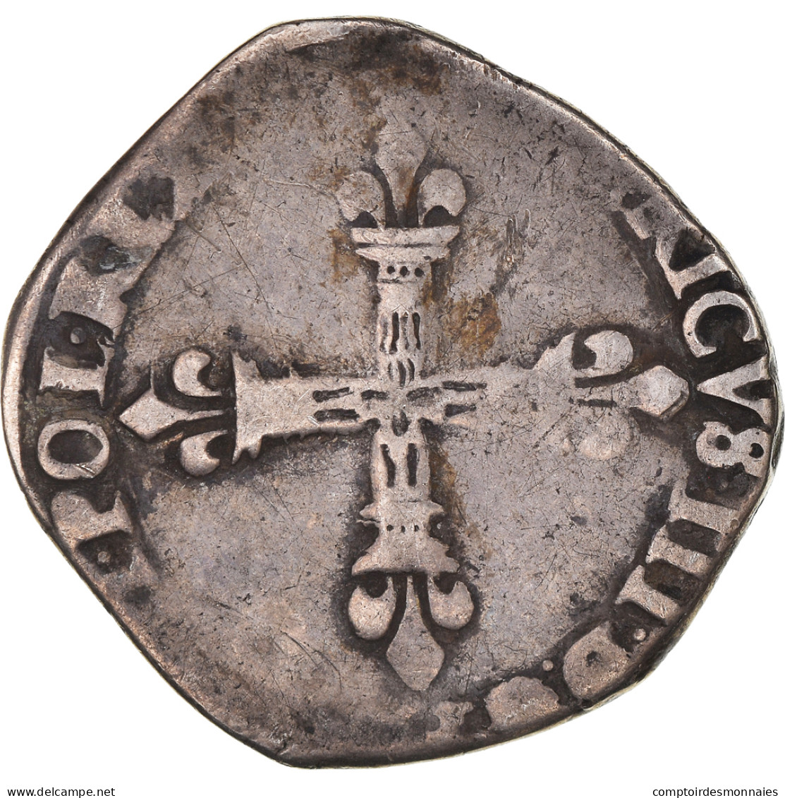 Monnaie, France, Henri III, 1/4 Ecu, Unknown, Angers, TB, Argent, Sombart:4662 - 1574-1589 Henri III