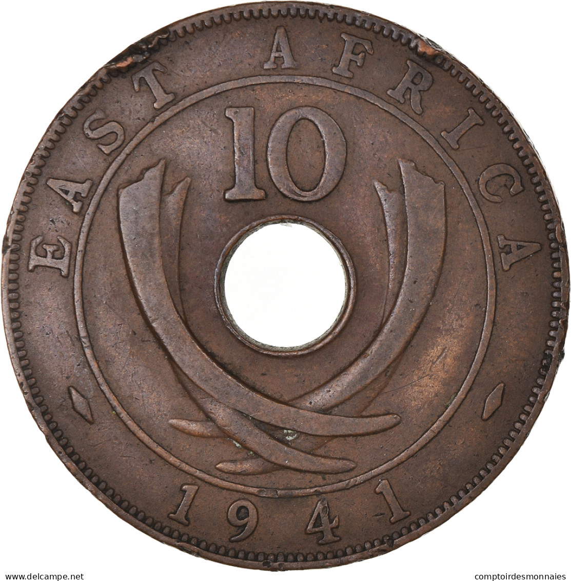 Monnaie, Afrique Orientale, George VI, 10 Cents, 1941, TTB, Bronze, KM:26.1 - British Colony
