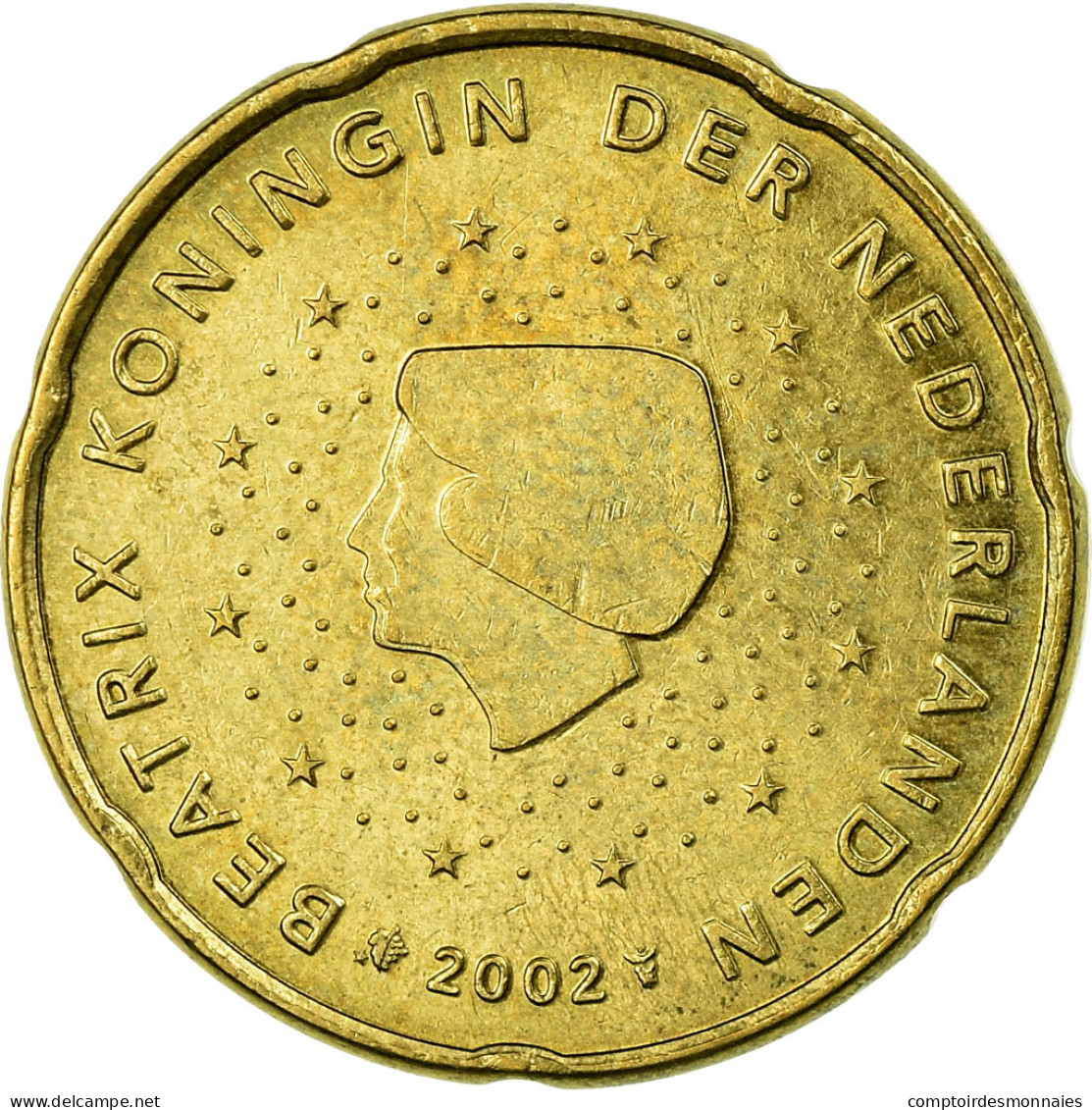 Pays-Bas, 20 Euro Cent, 2002, TTB, Laiton, KM:238 - Paesi Bassi