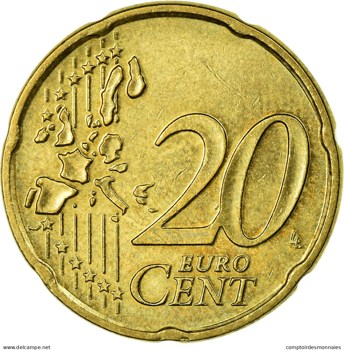 Pays-Bas, 20 Euro Cent, 2002, TTB, Laiton, KM:238 - Pays-Bas